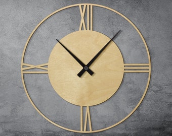 Roman number wood wall clock for your home, Modern wooden clock, Unique wall clock