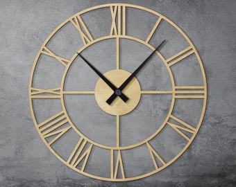 Roman number wood wall clock for home decoration, Modern wooden clock, Unique wall clock