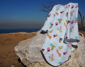 Generous, Oversized, Extra-Large 100 Cotton Multi-Color Bug Print Flannel Receiving Stroller Blanket 36 quot x 42 quot