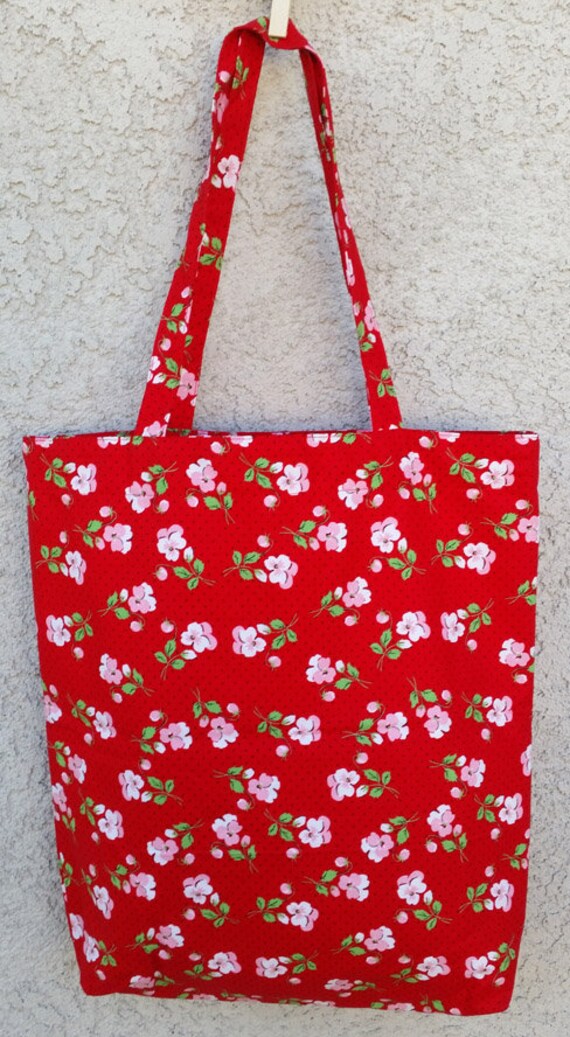 tote bag red inside