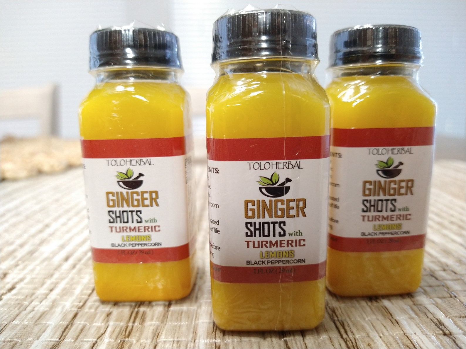 GINGER SHOT with Turmeric Lemons & Black Pepper 2oz 6 pack Etsy