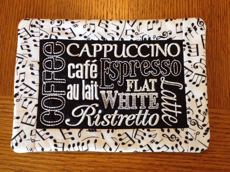 music lovers Mug rug for coffee lovers 6 x 8