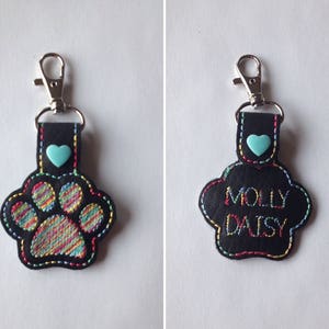 Personalized Dog Paw key chain, bag tag