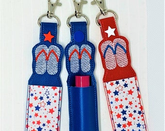 Flip-flop lip balm holder