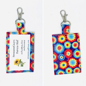Tie Dye Faux Leather ID Badge Holder (Vertical)