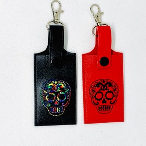 Pepper Spray Holder (with Sugar Skull) key chain/bag tag