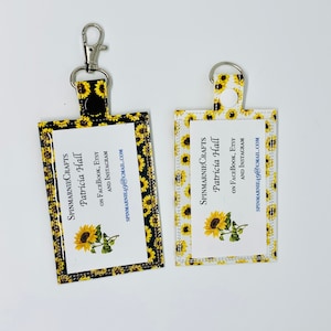 Sunflower Faux Leather ID Badge Holder (Vertical)