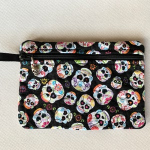 Cráneo de azúcar con cremallera 5 x 7 bolsa