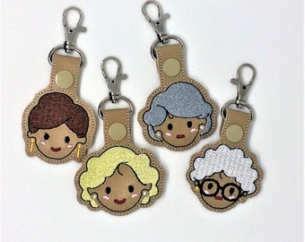 Golden Girls key chains, bag tags