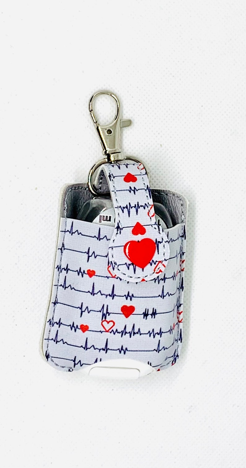 Heartbeat Faux Leather Hand Sanitizer Holder Etsy
