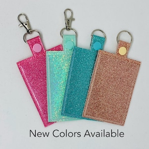 Glitter Faux Leather ID Badge Holder (Vertical)