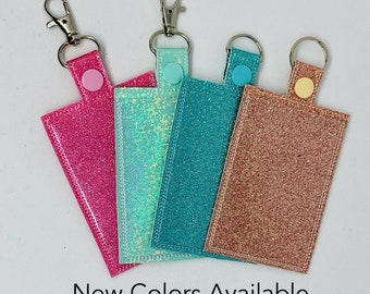 Glitter Faux Leather ID Badge Holder (Vertical)