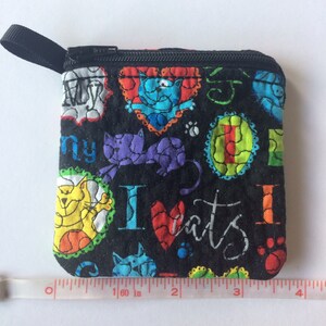 I LOVE CATS Zippered Bags, 4x4 or 5x7 image 3