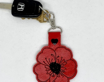 Poppy key chain, bag tag