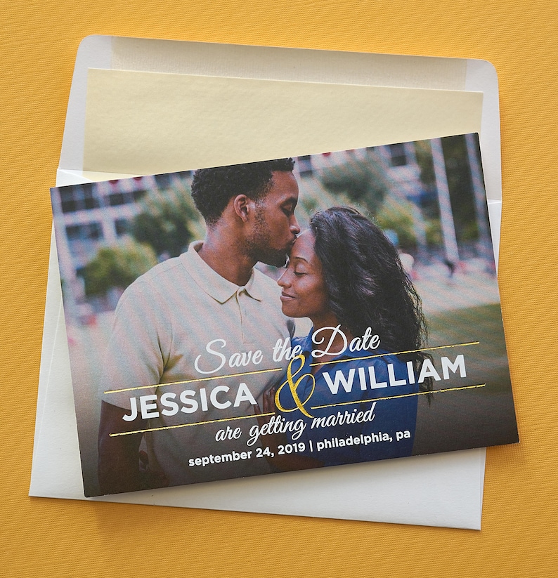 Foil Ampersand Photo Save The Date Announcement Cards AA6604