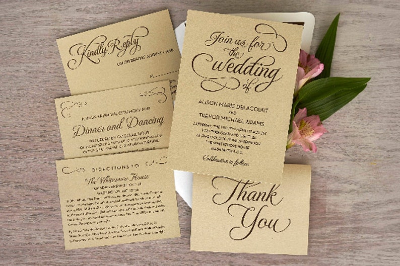 Wedding Rsvp Cards With Envelopes / Invitations Stationery