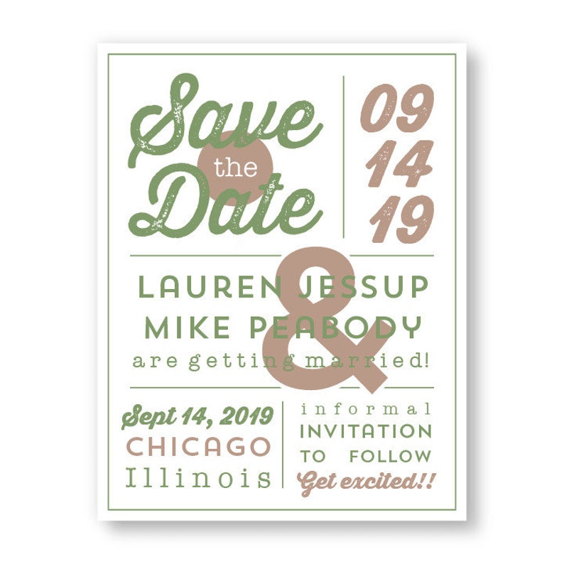 Poster Design Save the Date Announcement Card AA8106