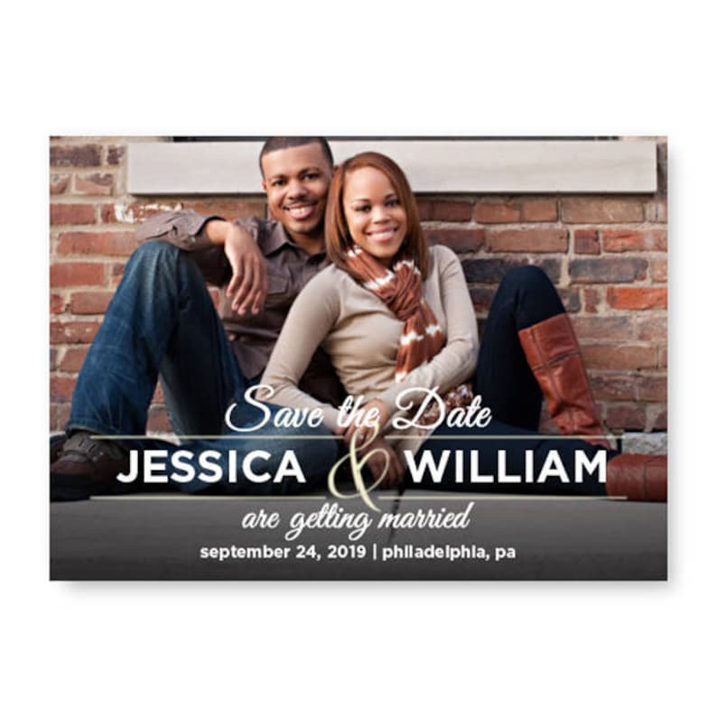 Foil Ampersand Photo Save The Date Announcement Cards AA6604