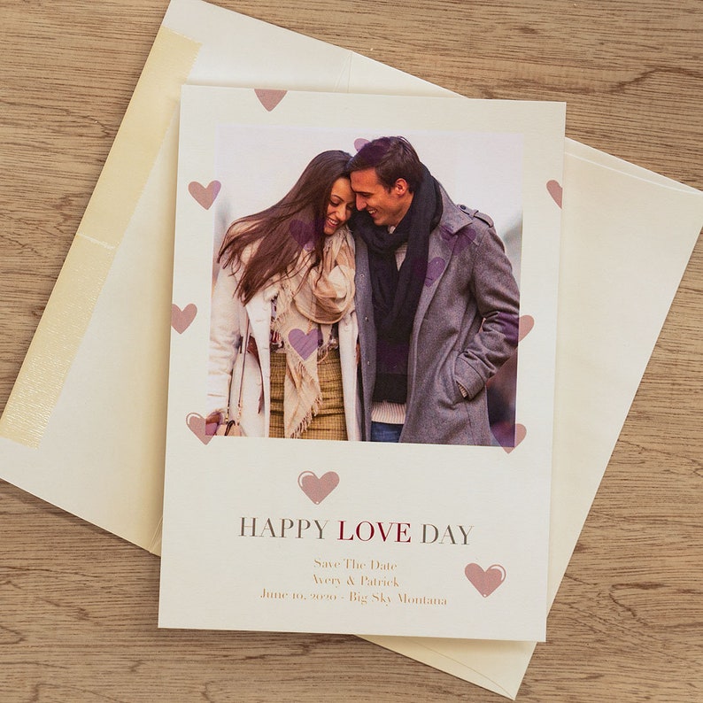 Fall in Love Photo Save The Date Card AA4722