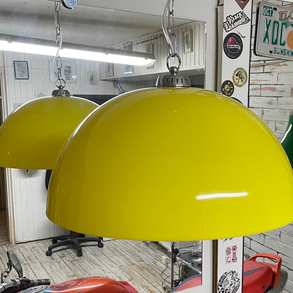 Meblo Style Pendant Light from 80’s Yellow Plastic Faro Model