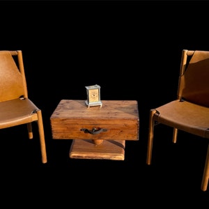 Vintage Dining Chairs by Janez Lajovic Mid-Century Design for Hotel Prisank 1960s Crafted by Stol Kamnik Faux-Leather Restored 1 of 2