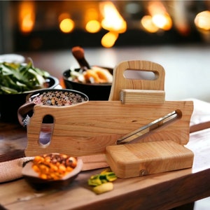 aus Holz Guillotine Salami Hobel Wurst Fleischschneider Kirschholz Chopper