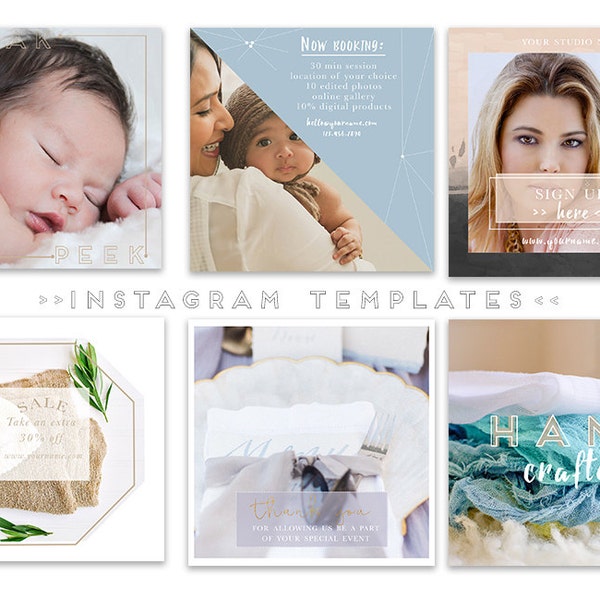 Social Media Blog Templates-Modern Instagram Templates-Instant download