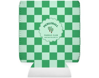 Customizable Pickleball Paddle Club  Can Cooler Sleeve | Custom Bachelorette Party Favors | Bridal Family Gift