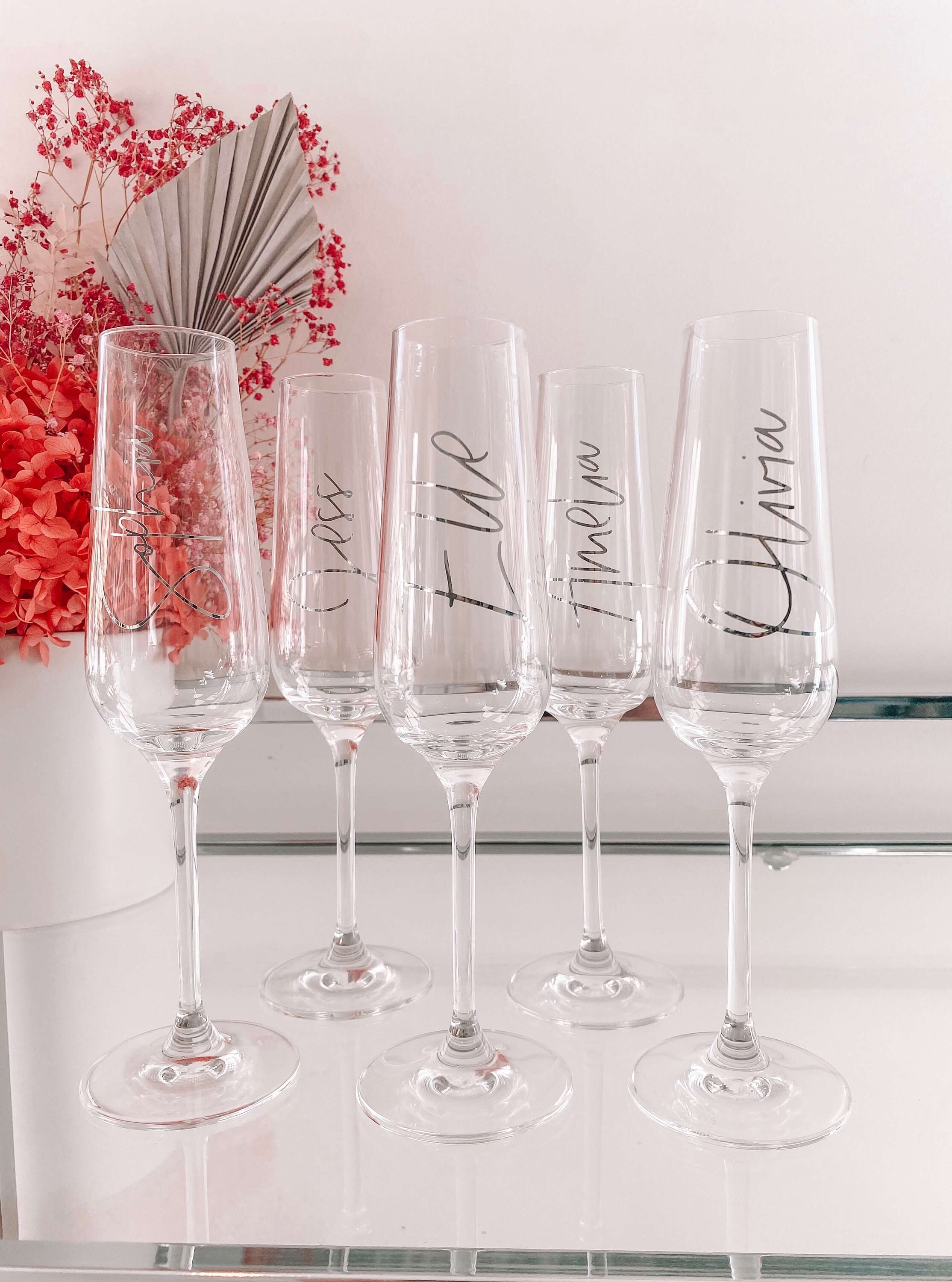 Personalised Champagne Glasses Champagne Flute Bridesmaid Etsy