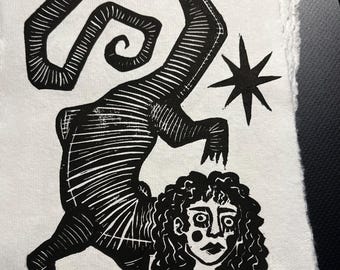 Handmade AMP181AN Girl Lizard Print