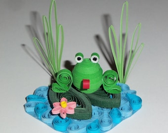 Frog On A Lily Pad Quilling Pattern