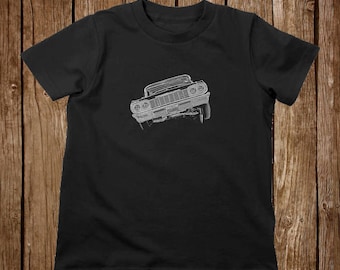Lowrider Toddler - 64 Impala 3 Wheel Lowrider 13"  T-Shirt kids boys girls car shirt