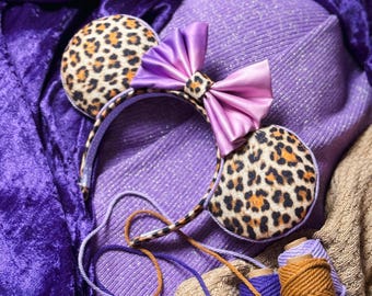 Upcycled Animal Print Disney Minnie Ears, Mickey, Leopard, Cheetah, Animal Kingdom, Shenzi, Banzai Lion King