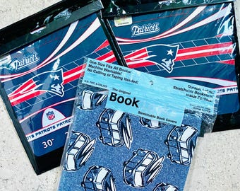 stretchable book covers (Patriots, Geometric shapes, Lime green) Chose of options New unused stretchable covers