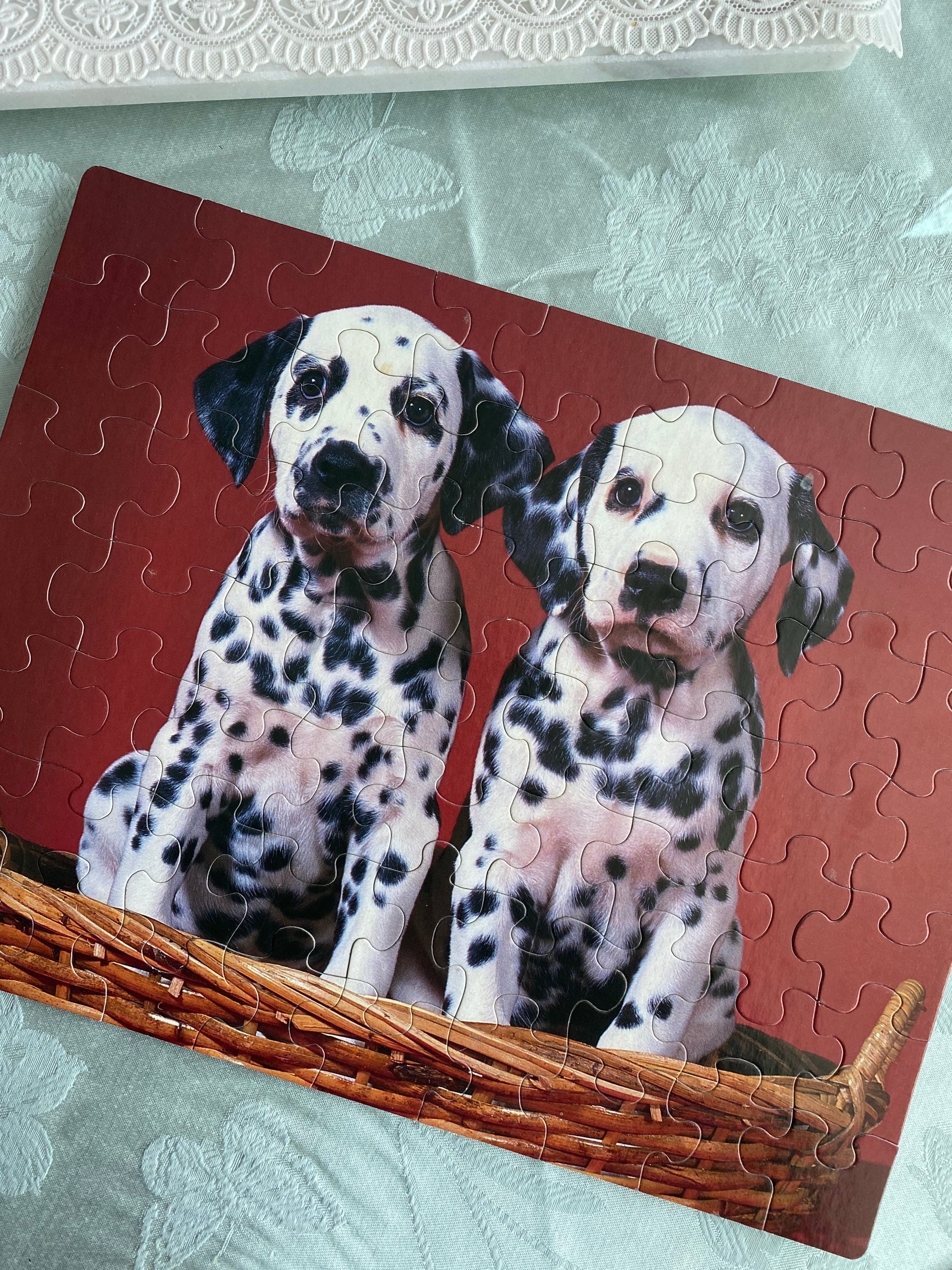 Hand Stamped Valentine's Day Jigsaw Puzzle Dog Treats - Dalmatian DIY