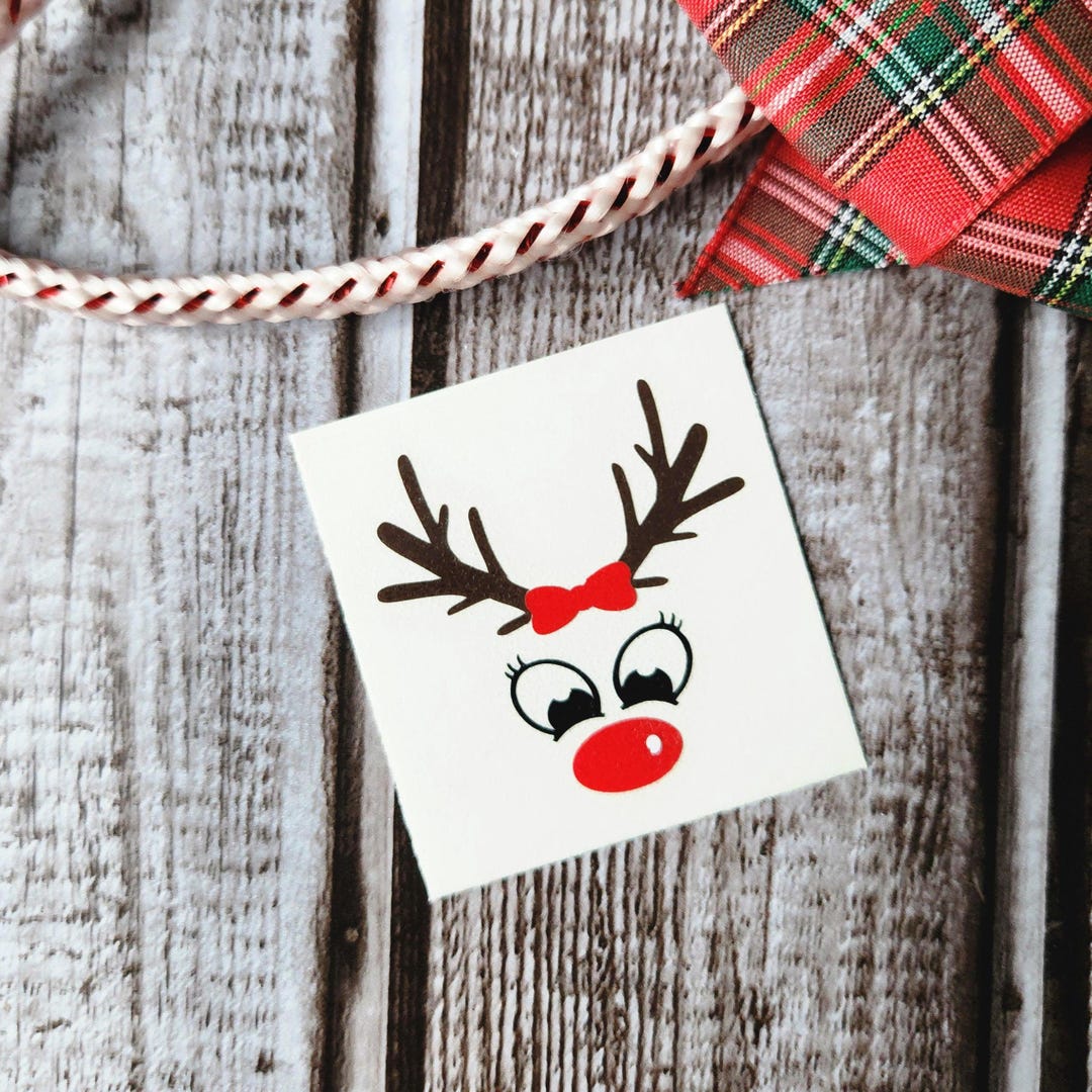 Reineer R Sticker Reindeer Decal Sticker, Reindeer Face Decal, Reindeer Christmas Vinyl ...