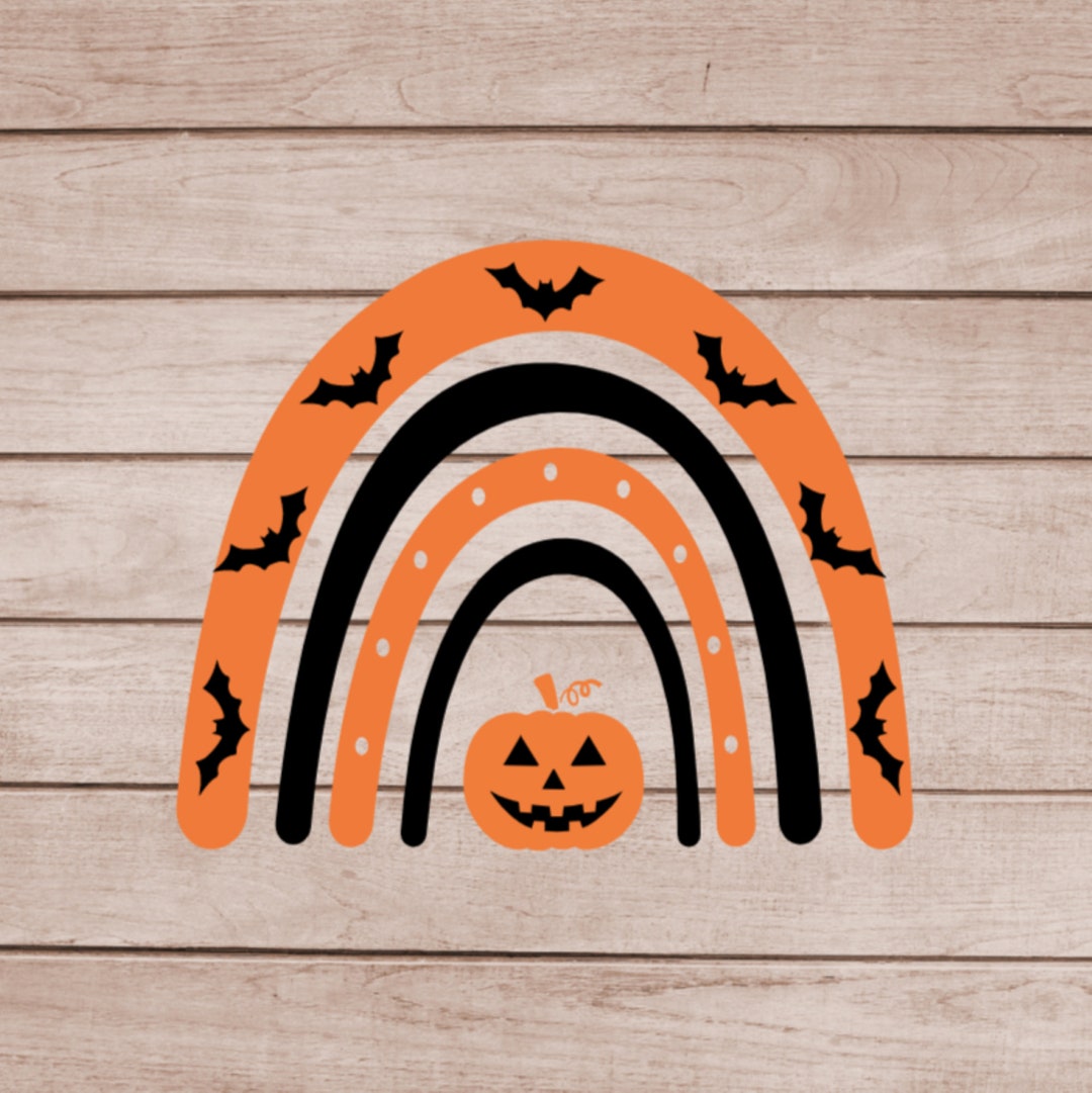 Halloween BOHO Rainbow Decal Halloween Bat Decal Halloween Etsy