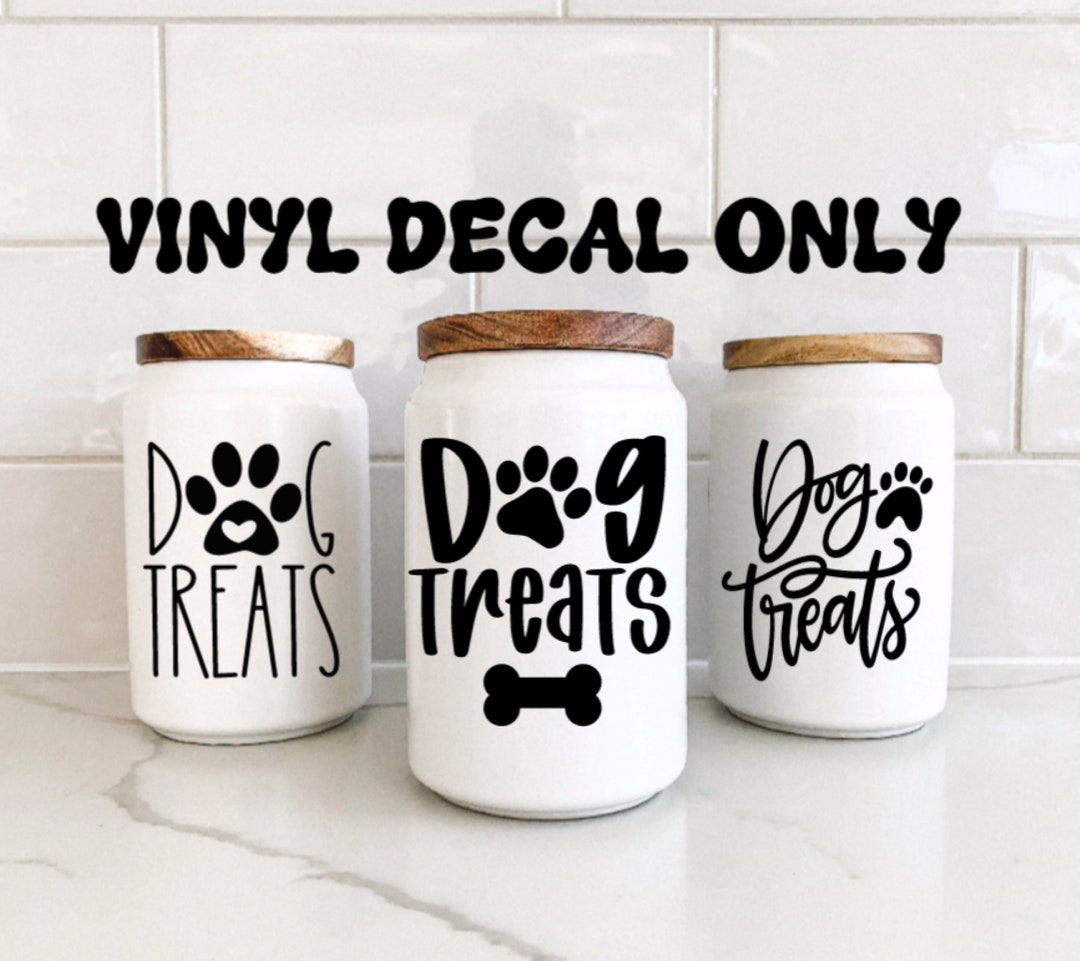 Dog Treat Decals, Puppy Treat Jar, Vinyl Decal for Dog & Puppy Treats