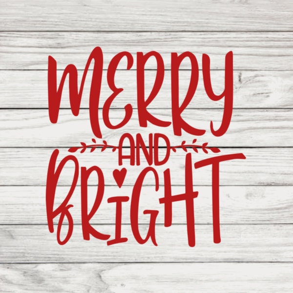 Merry & Bright Decal Sticker, Merry Christmas Decal Sticker, Winter Holiday, Custom Vinyl Letter Decal, Christmas Décor Holiday Decal