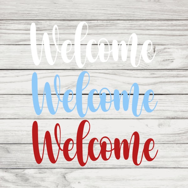 Welcome Vinyl Adhesive Decal, DIY Project, Wood Sign, Home Decor, Welcome Sticker, Entryway Decal, Porch Sign decal,