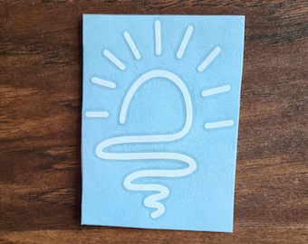 Ocean Sun Wave Decal Sticker, Beach Waves Decal, Car Decal, Vinyl Decal, Ocean Sun Vinyl Decal, Surfing Decal, Laptop Decal