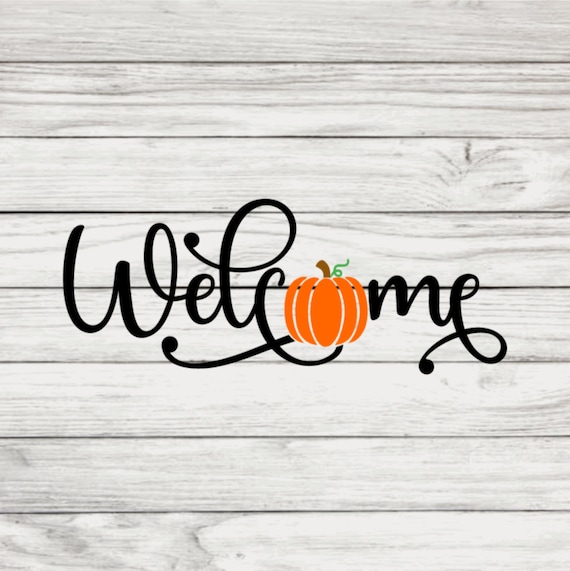 Welcome Pumpkin Vinyl Decal Sticker Welcome Fall Decoration - Etsy
