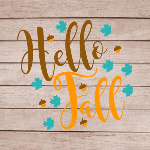 Hello Fall Vinyl Decal Sticker, DIY Fall Decoration, Fall Vinyl Decal, Hello Fall Decor, Hello Fall Sticker,