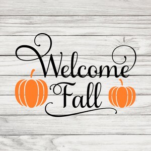 Welcome Fall Vinyl Decal, Welcome Fall Decal, Pumpkin Vinyl Decal, Welcome Fall Sticker, Welcome Fall Decor, DIY Fall Decor