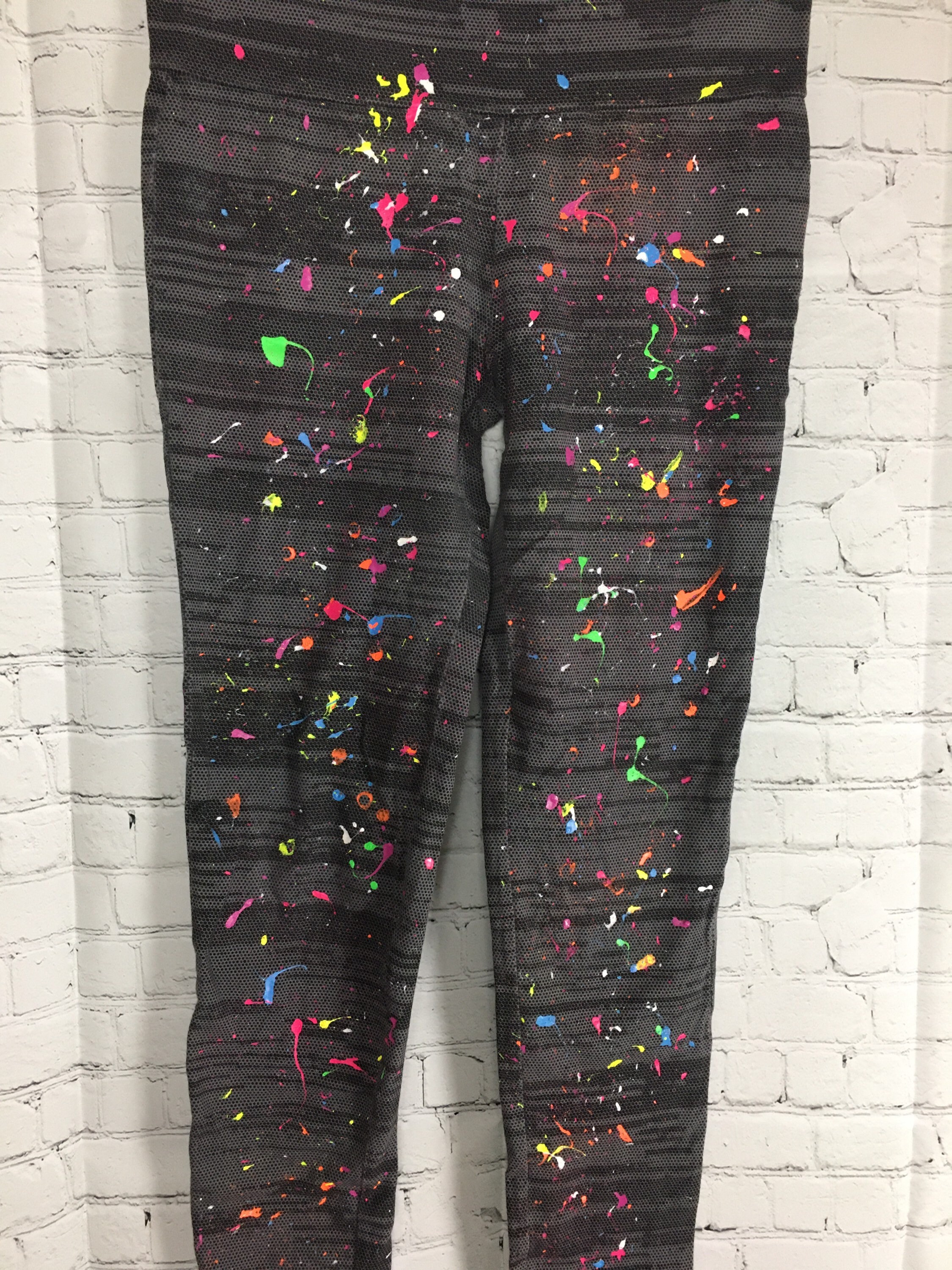 Neon Paint Splatter Leggings Glows In Blacklight Etsy