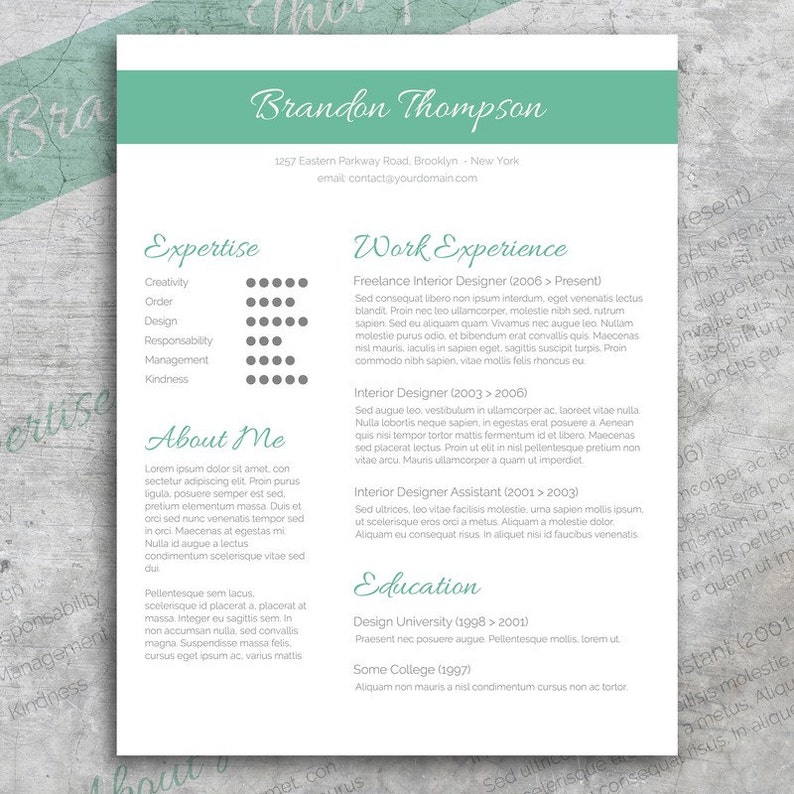 Creative Resume Design Cv Template Word Resume Modern Resume Layout Cover Letter Instant Download Editable With Microsoft Word
