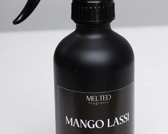 Spray d'ambiance à la mangue et au lassi : parfum naturel de lait de coco, de pêche et de canne à sucre