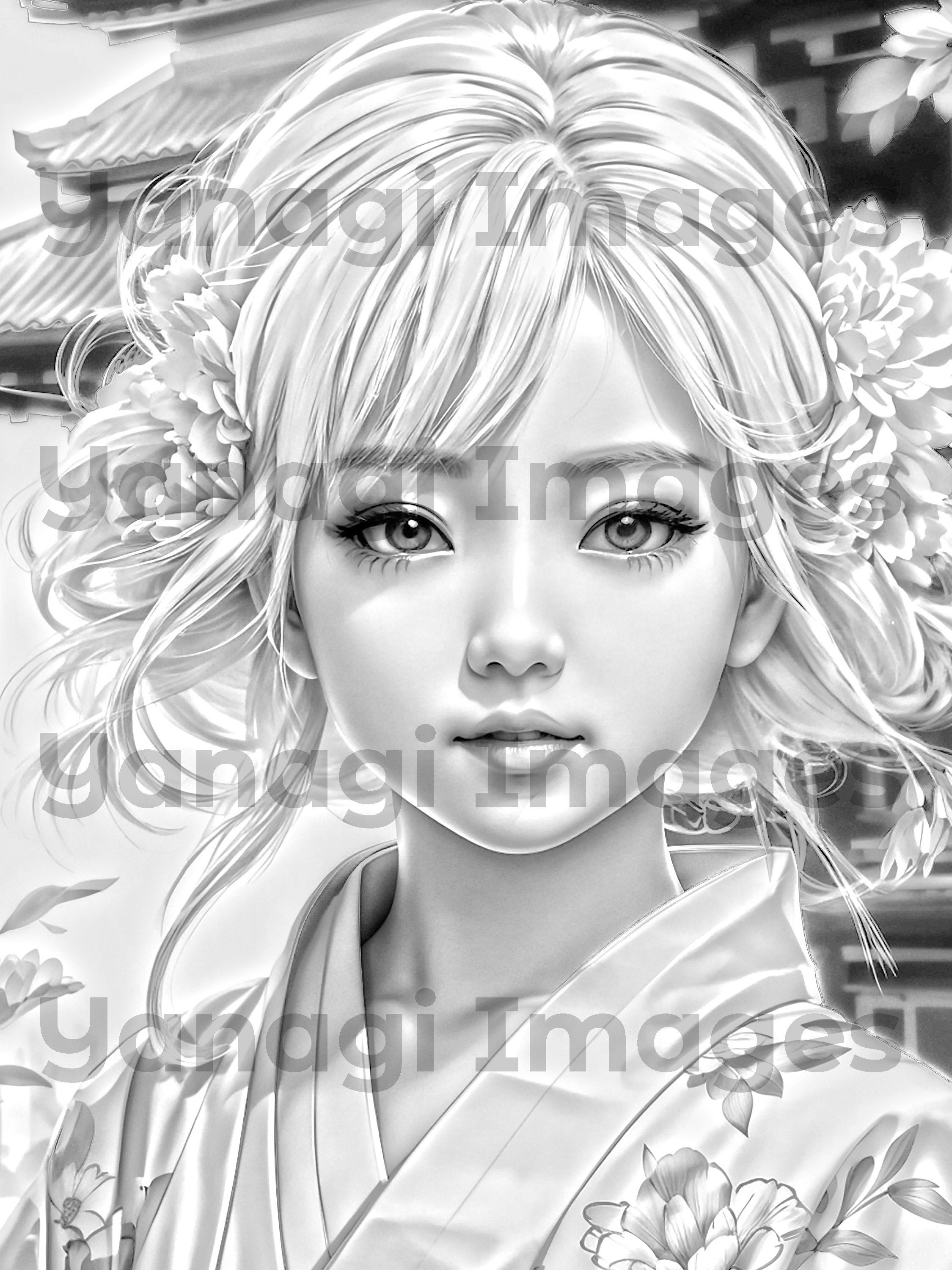 10 Adult Coloring Pages Digital Download. 30 Total Images. Japanese