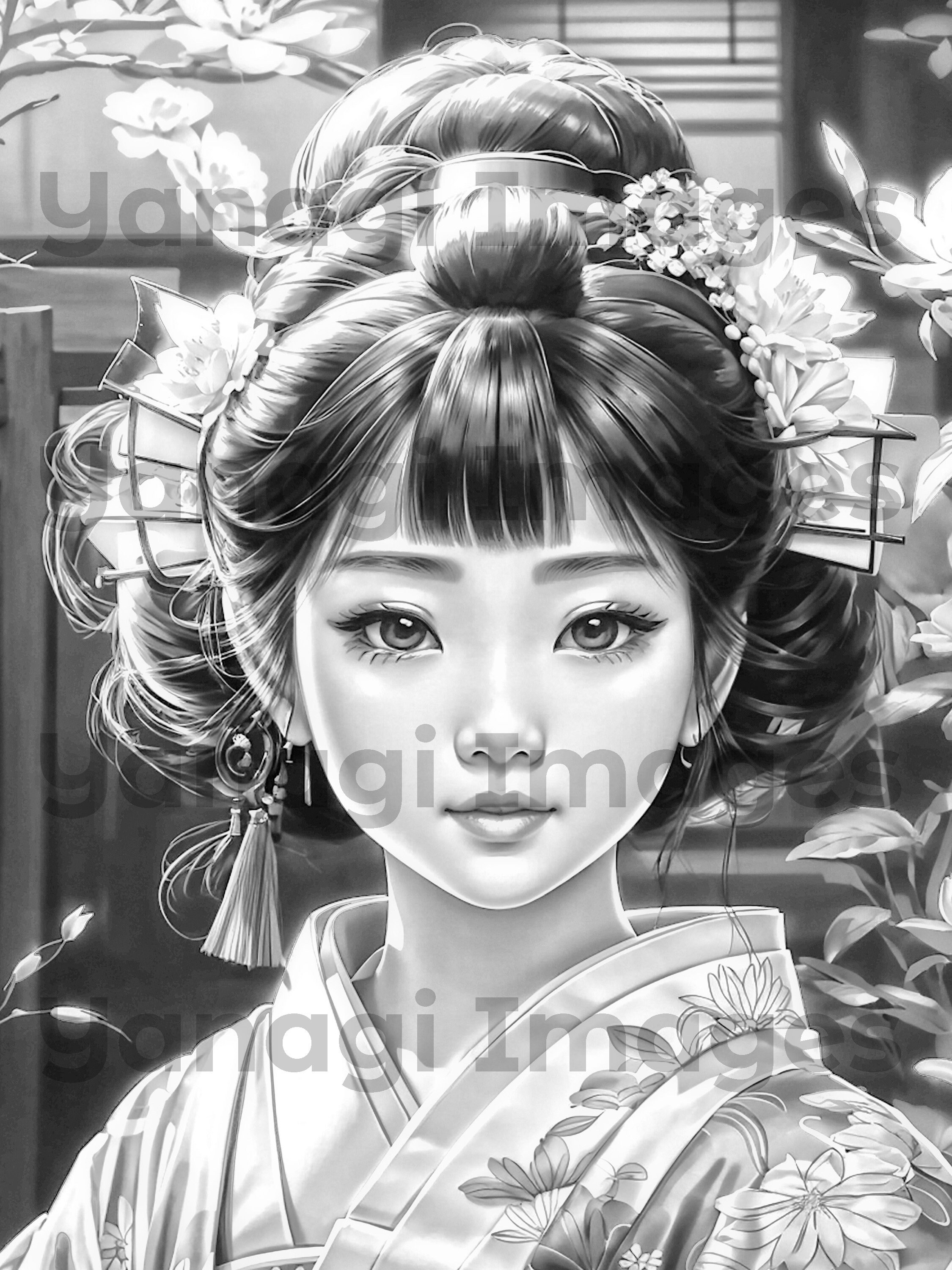 10 Adult Coloring Pages Digital Download. 30 Total Images. Japanese