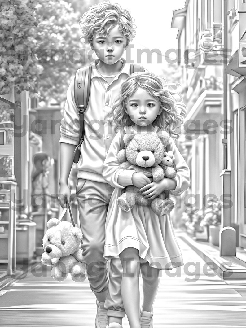 Big Brother Coloring Pages in Grey Tones - Etsy